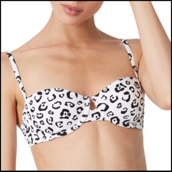 NEW Onia‎ [ Large ] Dalia Animal Print Underwire Bikini Top in White - Picture 12 of 12
